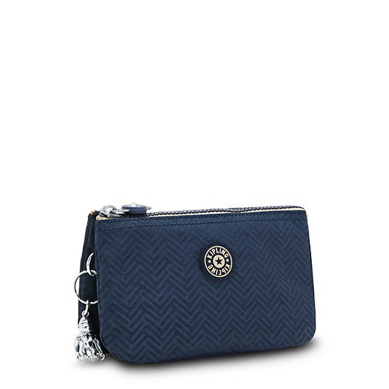 Kipling Creativity Large Pouch Bags Endless Blue Embossed | CA 2086KO